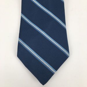 Year rounder blue striped skinny neck tie